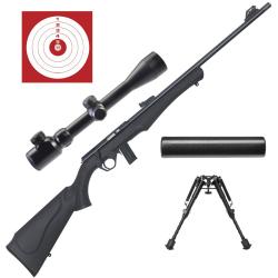 Carabine Rossi 8122 cal.22LR + lunette 3-9x40 + cibles + mds + bipied