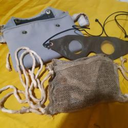 WW1 Rare B&Acirc;ILLON ALLEMAND utilis&eacute; pour attaques sur YPRES 1915 Lunettes Cuir Pochette caoutchout&eacute;e