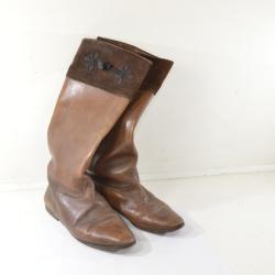 Paire de bottes style western country Cuir noeud hongrois Semelle &agrave; renforcer. taille 40