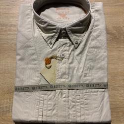Chemise Beretta Mens XXL Shirt Cotton Long beige destockage chasse ench&egrave;re