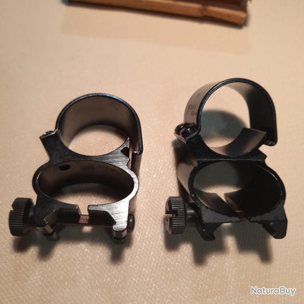 PAIRE DE COLLIERS WEAVER USA SEE THRU  D�CAL� EN 1 POUCE POUR RAIL DE 21 MM