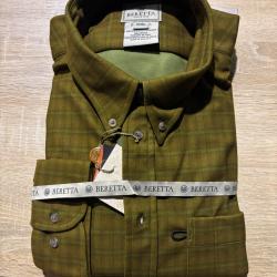 Chemise Beretta Mens XXL Shirt Cotton Long green/verte destockage chasse ench&egrave;re