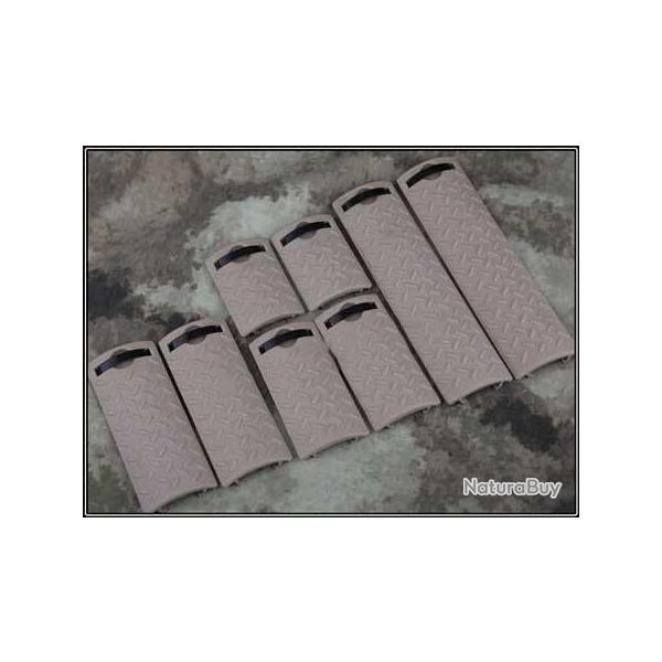 ERGO Diamond Plate Rail Cover Set - Dark Earth (8-Pack) [Black Eagle Corporation]