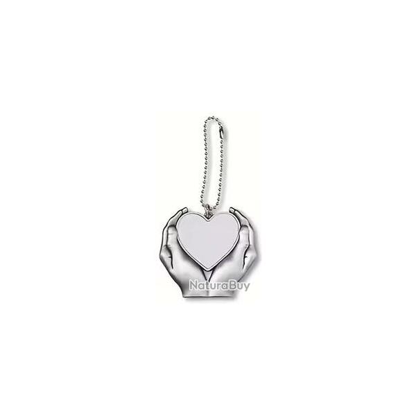 Pendentif d'ornement main tenant un coeur personnalisable par sublimation