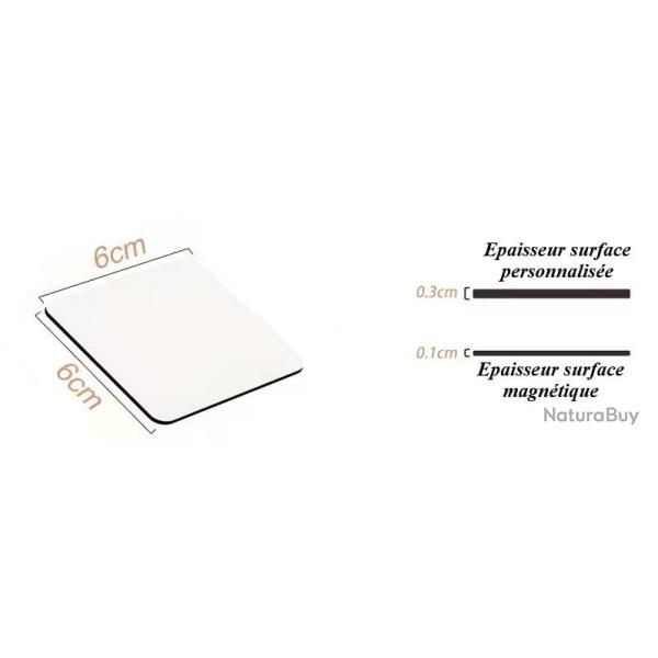 Magnet carr� pour surface m�talique personnalisable par sublimation