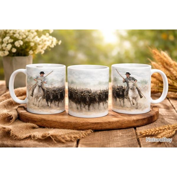 Mug Camargue 325 ml - Gardians et Taureaux en sublimation