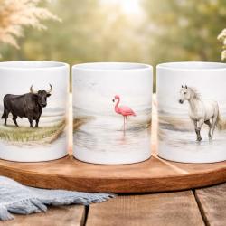 Camargue 325 ml - Cheval, Taureaux et Flamant dans les mar&eacute;es