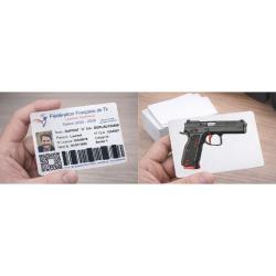 Licence de tir couleur sur carte en aluminium (Recto / Verso)