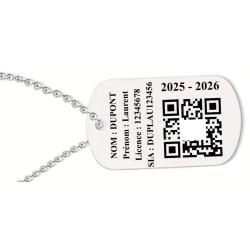 FFT! - RIGIDE - Porte cl&eacute; TAG militaire Licence de tir couleurs en aluminium (Recto)