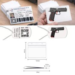 FFT! - RIGIDE - Licence de tir + TAG militaire Licence de tir couleurs en aluminium (Recto / Verso) 