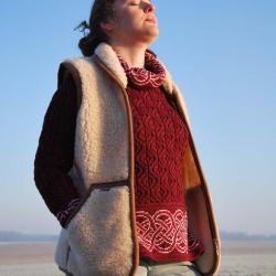 Gilet sans manches homme et femme pure laine m&eacute;rinos col fermeture ZIP beige S (small)