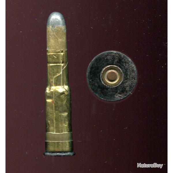 .450-577 Martini Henry - balle plomb � calepin - �tui en laiton roul� - bourrelet acier noirci