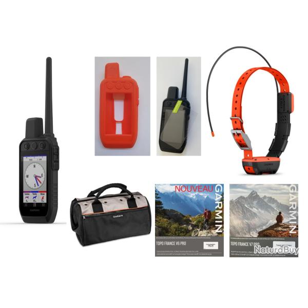 Garmin pack Alpha 200 Plus T20 + coque + verre tremp� + sac + carte topographique (1/4 de France) Ga