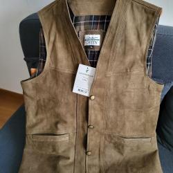 GILET CUIR LABRADOR BRONZ " LOVERGREEN "
