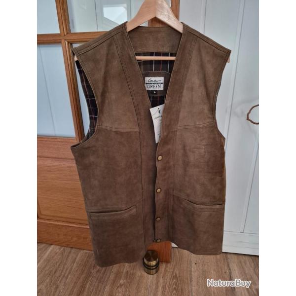 GILET CUIR LABRADOR BRONZ " LOVERGREEN "