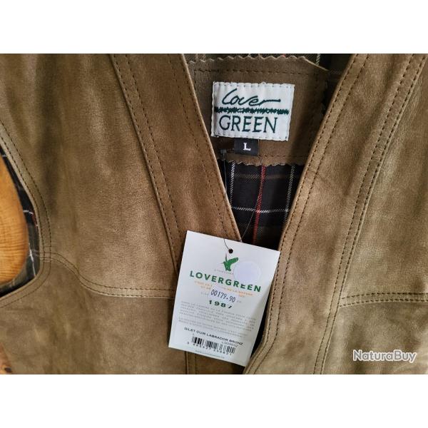 GILET CUIR LABRADOR BRONZ " LOVERGREEN "