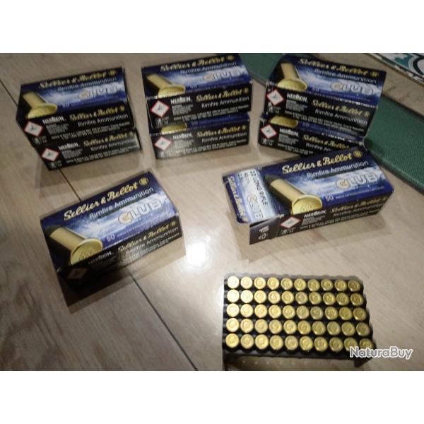 MUNITIONS SELLIER & BELLOT 22 LR CLUB 40gr 2,6g BOITE DE 50