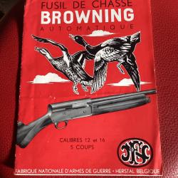 Catalogue collector sur les fusils automatiques BROWNING 5 coups en calibre 12 et 16