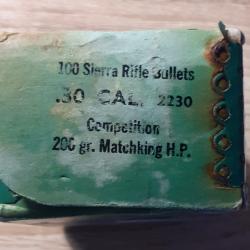 LOT DE 279 BALLES CAL 30 (308) SIERRA / HORNADY / SPEER