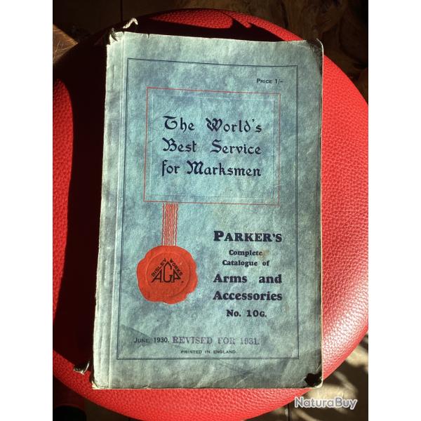 �norme et complet Catalogue collector sur les armes et accessoires PARKER'S de juin 1930