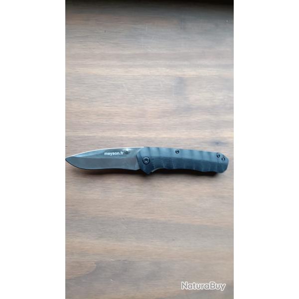 COUTEAU PLIANT LAME ACIER INNOXIDABLE-PLAQUETTES MATI�RE SYNTH�TIQUE