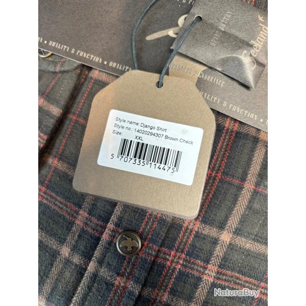 chemise SEELAND a carreaux rouge et vert , DJANGO SHIRT XXL destockage chasse enchere