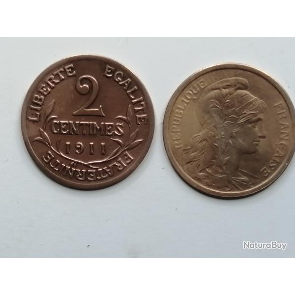 FRANCE = 1 PIECE DE  MONNAIE  DE 2 CENTIMES  DE 1911