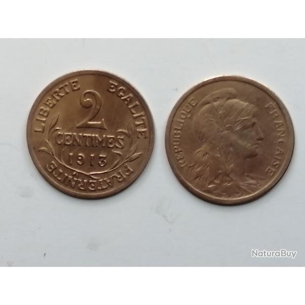 FRANCE = 1 PIECE DE  MONNAIE  DE 2 CENTIMES  DE 1913