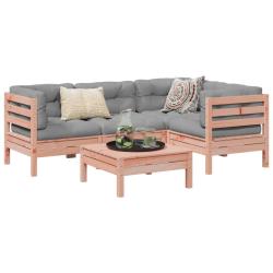 Salon de jardin 5 pcs et coussins bois massif sapin de douglas