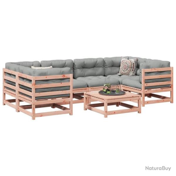 Salon de jardin 7 pcs bois massif sapin de douglas