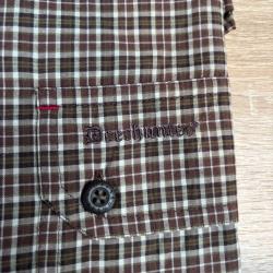 chemise a carreaux deerhunter t45/46 rouge et marrons destockage chasse enchere