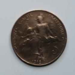 FRANCE = 1 PIECE DE  MONNAIE  DE 5 CENTIMES  DE 1912