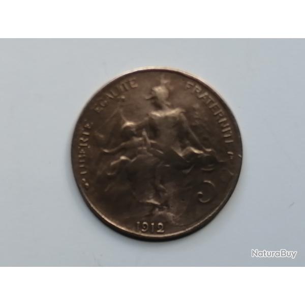 FRANCE = 1 PIECE DE  MONNAIE  DE 5 CENTIMES  DE 1912
