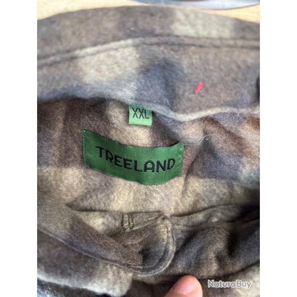 chemise polaire TREELAND XXL a carreaux vert , destockage chasse enchere