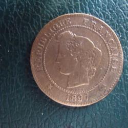 FRANCE = 1 PIECE DE  MONNAIE  DE 5 CENTIMES  DE 1897A