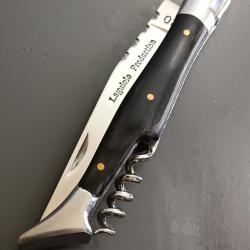 COUTEAU LAGUIOLE PRODUCTION, manche bois, guilloch&eacute;.