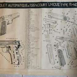 Planche didactique arme de poing