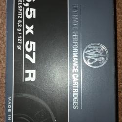 Boite de 20 munitions RWS 6,5X57RKegelspitz 8,2 g / 127 g