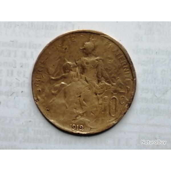 FRANCE = 1 PIECE DE  MONNAIE  DE 10 CENTIMES  DE 1912