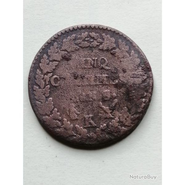 FRANCE = 1 PIECE DE  MONNAIE  DE 5 CENTIMES  DE L' AN 8 K