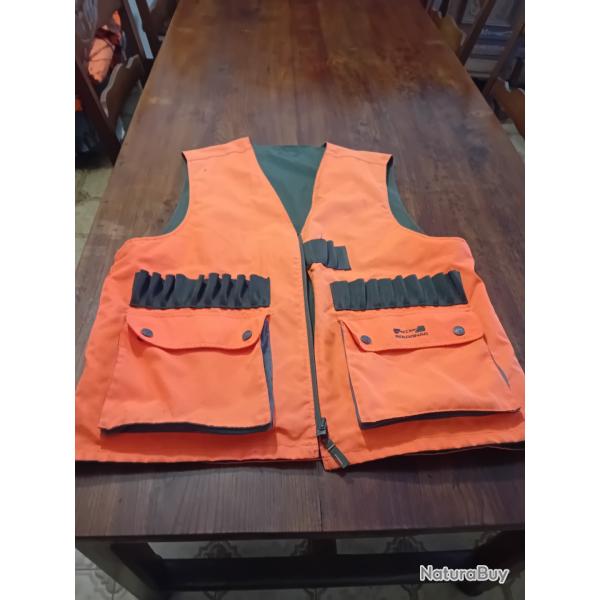 Vds Gilet orange reversible Solognac taille XL