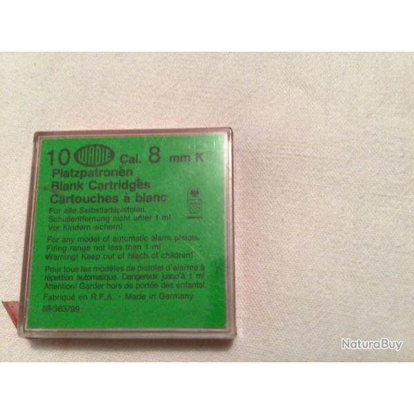 10 cartouches 8m/m a blanc