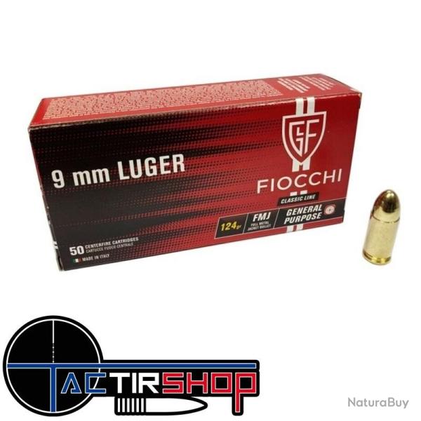 Munitions Fiocchi 9mm FMJ124 gr boite de 50