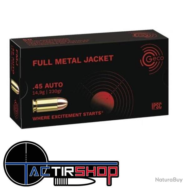 Munitions Geco 45 ACP FMJ 230 gr boite de 50
