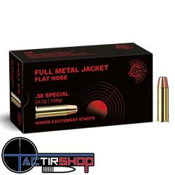 Munitions Geco 38 sp&eacute;cial FMJ Flat Nose158 gr boite de 50