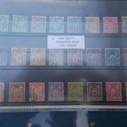 lot  24 timbres obliteres  sage type II,cot&eacute; 450 euros!!RARE