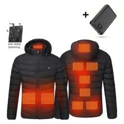 Veste chauffante imperm&eacute;able d'hiver &eacute;lectrique unisexe + batterie externe 30000 MaH
