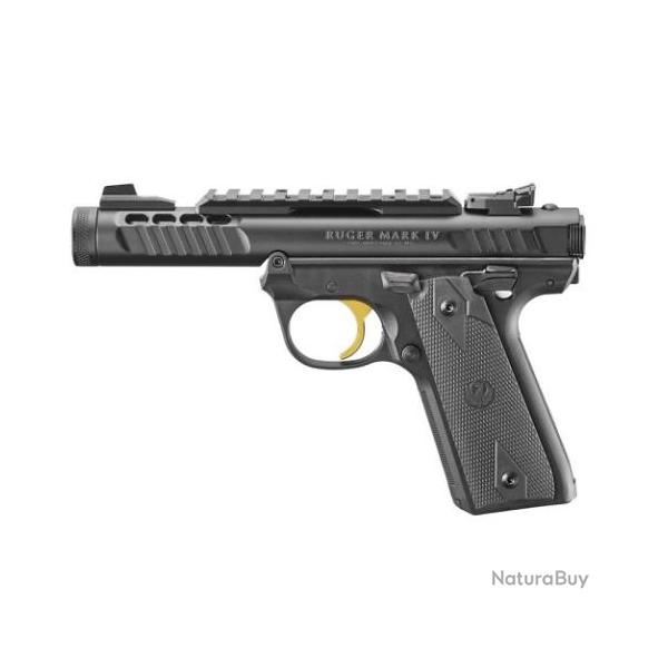 PISTOLET RUGER MARK 4 22/45 LITE NOIR ANODISE FILETE CAL 22 LR