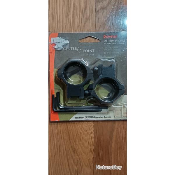 COLLIERS MONTAGE FIXE CENTER POINT MEDIUM RAIL 11MM DIAM 30MM