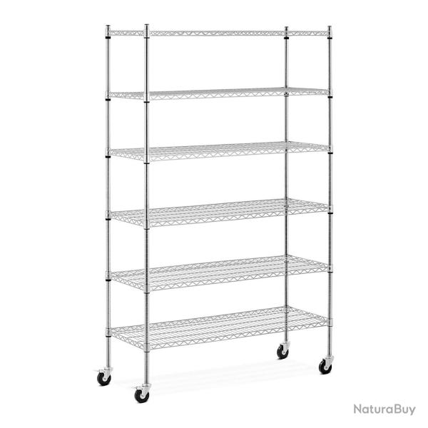 �tag�re charge lourde m�tallique 120 x 45 x 190 cm 90 kg 4 roulettes �tag�re sur pied �tag�re sans